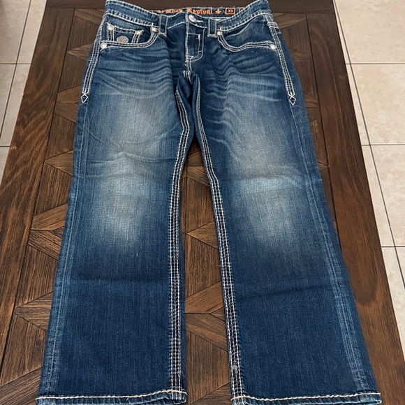 Rock Revival Men’s Gavin Relaxed Straight Jeans 33x32 - Picture 1 of 8